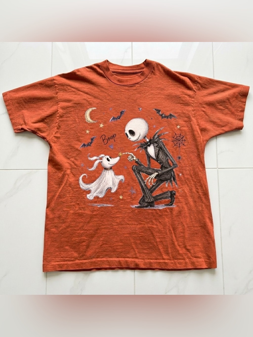 Retro Orange 'Nightmare Buddies' Jack Skellington Graphic Tee